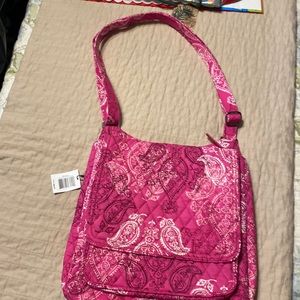Brand New Vera Bradley Pink Paisley Mailbag Purse